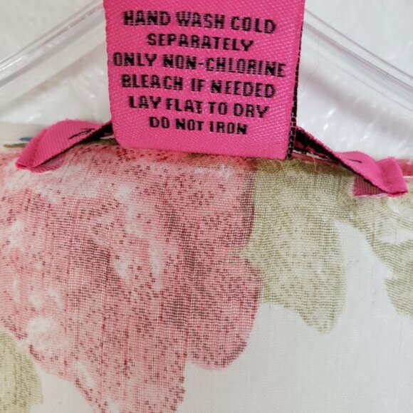 Betsey Johnson Floral Print Sheer Kimono Ruffled Swim Cover-up Loungewear O/S - Picture 5 of 12